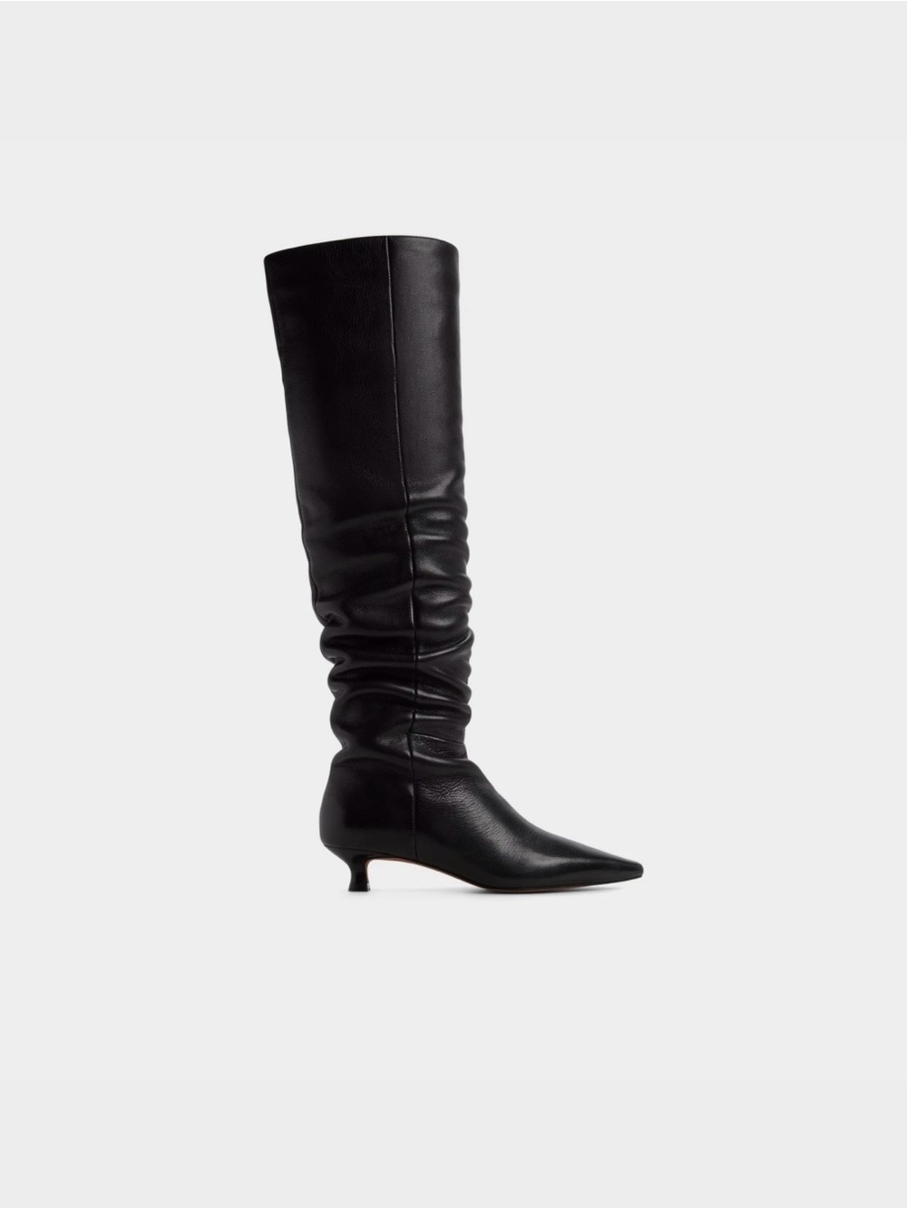 Aldo Black Over-the-Knee Pointed Toe Kitten Heel Boots